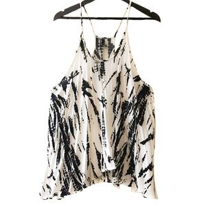 Nu Label Razor Back Black and White Flowy Top